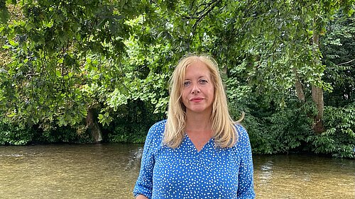 Liz near a river